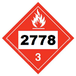 UN 2778 Hazmat Placard, Class 3, Vinyl