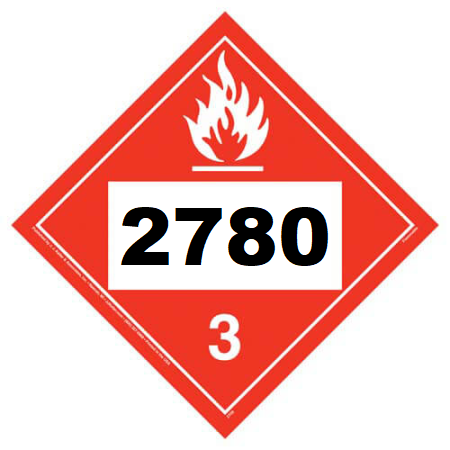 UN 2780 Hazmat Placard, Class 3, Vinyl