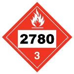 UN 2780 Hazmat Placard, Class 3, Tagboard
