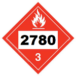 UN 2780 Hazmat Placard, Class 3, Vinyl