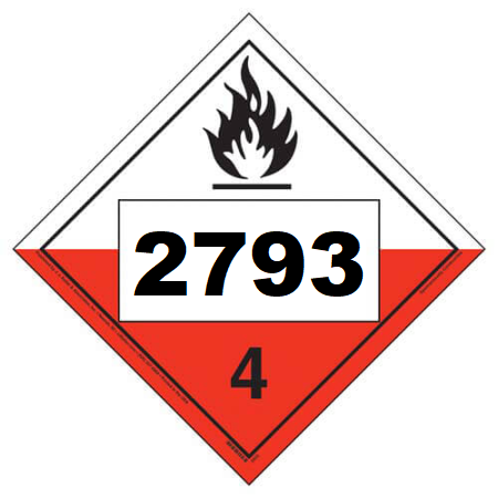 UN 2793 Hazmat Placard, Class 4.2, Tagboard