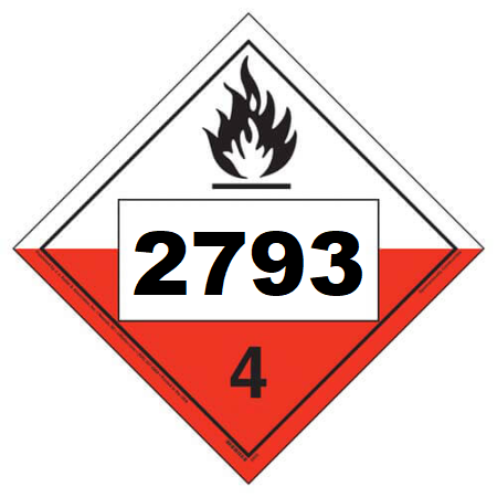 UN 2793 Hazmat Placard, Class 4.2, Vinyl