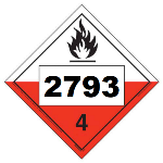 UN 2793 Hazmat Placard, Class 4.2, Tagboard
