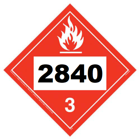 UN 2840 Hazmat Placard, Class 3, Vinyl