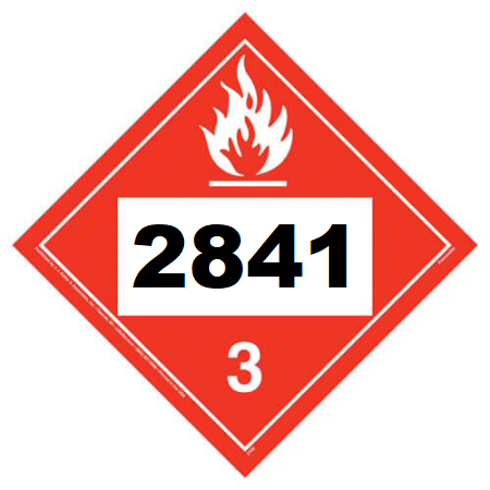 UN 2841 Hazmat Placard, Class 3, Vinyl