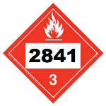 UN 2841 Hazmat Placard, Class 3, Vinyl