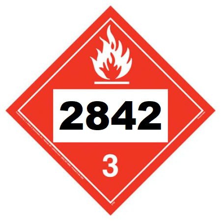 UN 2842 Hazmat Placard, Class 3, Tagboard