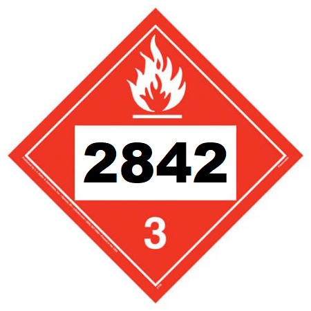 UN 2842 Hazmat Placard, Class 3, Vinyl