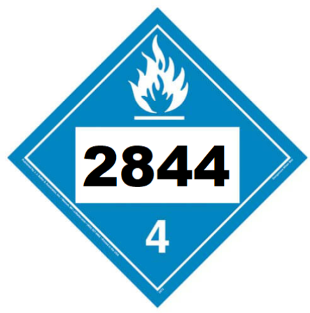 UN 2844 Hazmat Placard, Class 4.3, Tagboard