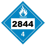 UN 2844 Hazmat Placard, Class 4.3, Tagboard