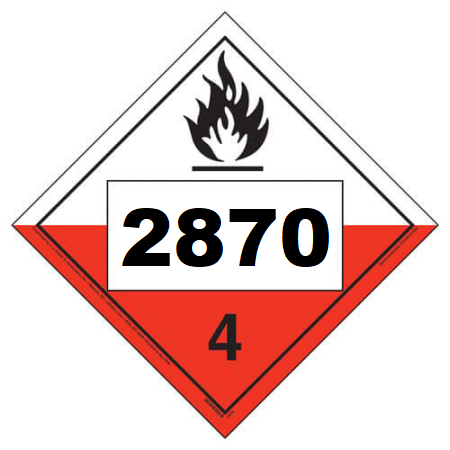 UN 2870 Hazmat Placard, Class 4.2, Vinyl