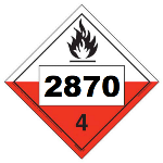 UN 2870 Hazmat Placard, Class 4.2, Vinyl