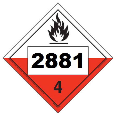 UN 2881 Hazmat Placard, Class 4.2, Tagboard