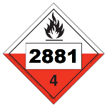 UN 2881 Hazmat Placard, Class 4.2, Tagboard