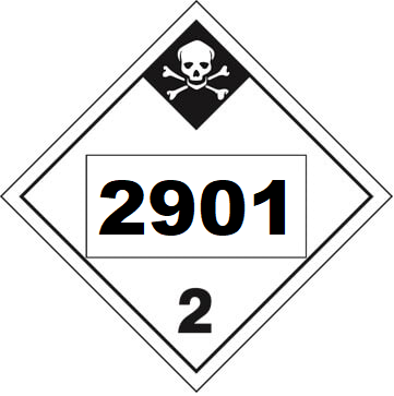 UN 2901 Hazmat Placard, Class 2.3, Tagboard