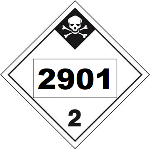 UN 2901 Hazmat Placard, Class 2.3, Tagboard