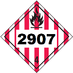 UN 2907 Hazmat Placard, Class 4, Tagboard