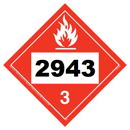 UN 2943 Hazmat Placard, Class 3, Tagboard