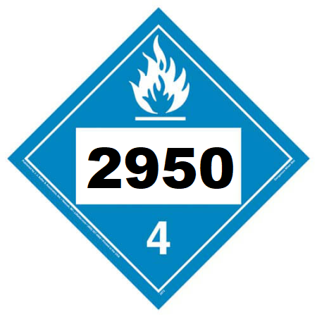 UN 2950 Hazmat Placard, Class 4.3, Tagboard