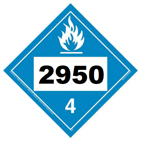 UN 2950 Hazmat Placard, Class 4.3, Vinyl