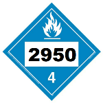 UN 2950 Hazmat Placard, Class 4.3, Tagboard