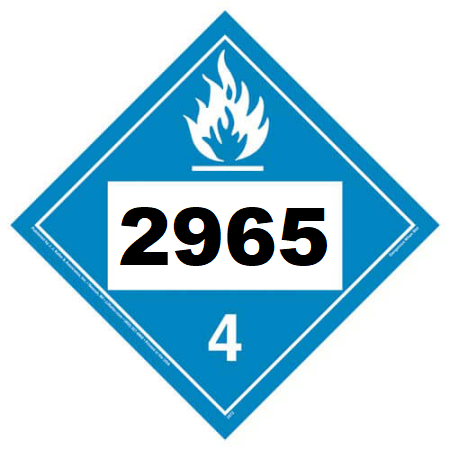 UN 2965 Hazmat Placard, Class 4.3, Tagboard