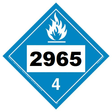 UN 2965 Hazmat Placard, Class 4.3, Vinyl