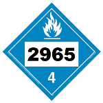 UN 2965 Hazmat Placard, Class 4.3, Tagboard
