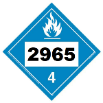 UN 2965 Hazmat Placard, Class 4.3, Vinyl