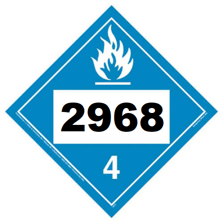 UN 2968 Hazmat Placard, Class 4.3, Tagboard