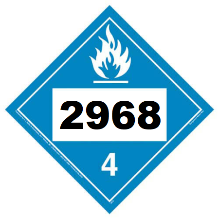 UN 2968 Hazmat Placard, Class 4.3, Vinyl