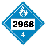 UN 2968 Hazmat Placard, Class 4.3, Tagboard