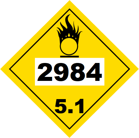 UN 2984 Hazmat Placard, Class 5.1, Vinyl