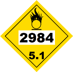 UN 2984 Hazmat Placard, Class 5.1, Vinyl