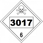 UN 3017 Hazmat Placard, Vinyl