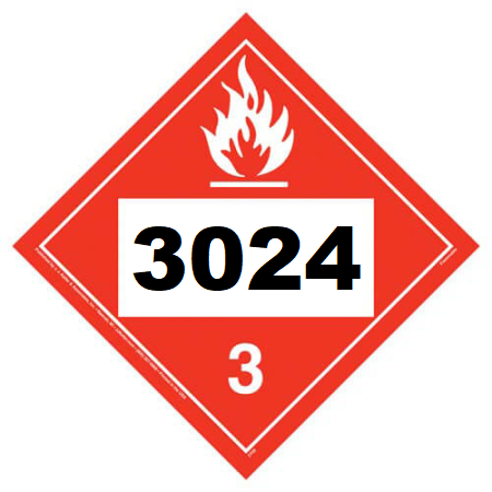 UN 3024 hazmat Placard, Class 3, Vinyl