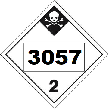 UN 3057 Hazmat Placard, Calss 2.3, Tagboard