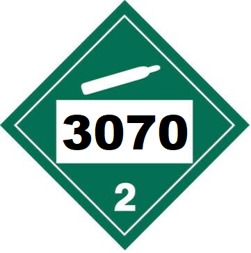 UN 3070 Hazmat Placard, Class 2.2, Tagboard