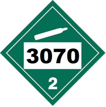 UN 3070 Hazmat Placard, Class 2.2, Vinyl