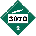 UN 3070 Hazmat Placard, Class 2.2, Tagboard