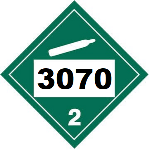 UN 3070 Hazmat Placard, Class 2.2, Vinyl