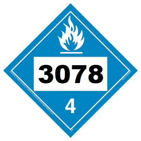 UN 3078 Hazmat Placard, Class 4.3, Tagboard