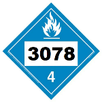 UN 3078 Hazmat Placard, Class 4.3, Tagboard