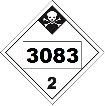 UN 3083 Hazmat Placard, Class 2.3, Tagboard