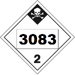 UN 3083 Hazmat Placard, Class 2.3, Tagboard
