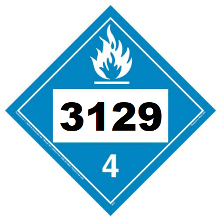 UN 3129 Hazmat Placard, Class 4.3, Tagboard