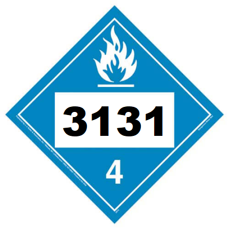 UN 3131 Hazmat Placard, Class 4.3, Tagboard