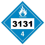 UN 3131 Hazmat Placard, Class 4.3, Tagboard