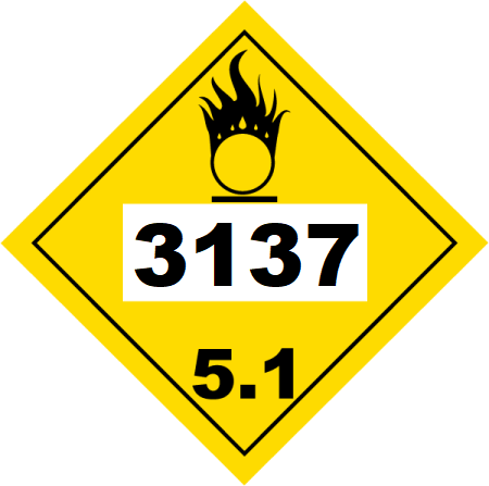 UN 3137 Hazmat Placard, Class 5.1, Tagboard