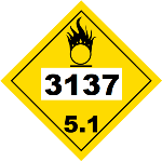 UN 3137 hazmat Placard, Class 5.1, Vinyl